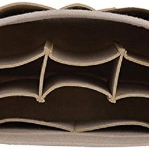 Womens Size Small Purse Organizer Insert, Felt Bag Organizer for Handbag Beige - Picture 6 of 9